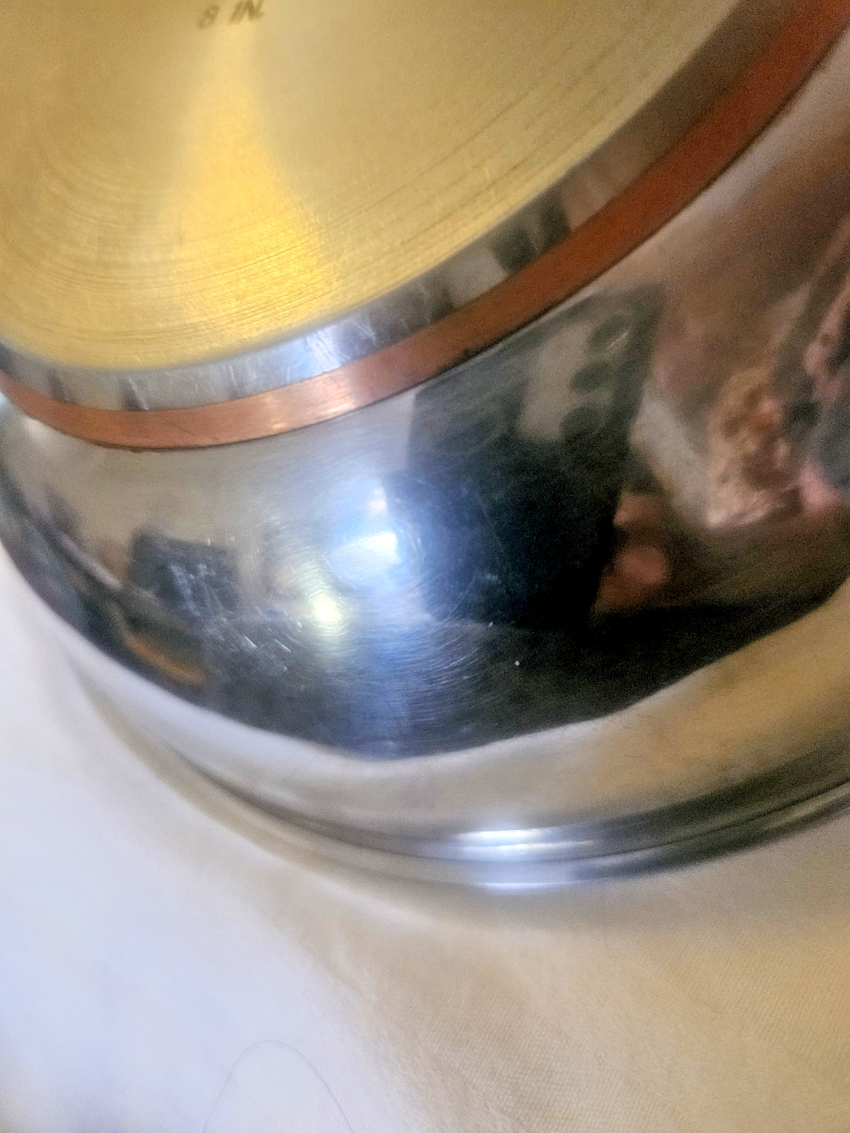 REDUCED! Emeril All Clad Copper Core Fry Saute Pan Skillet Stainless Steel 8 in