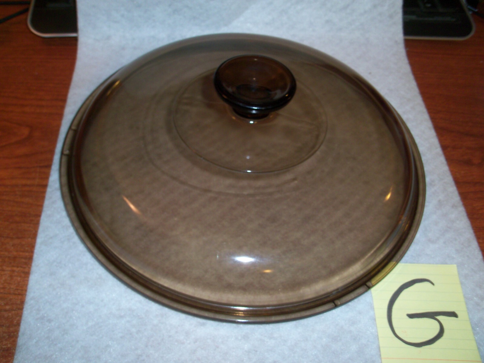CORNING WARE PYREX REPLACEMENT LID ONLY VISIONS AMBER BROWN ROUND GLASS V-2.5-C