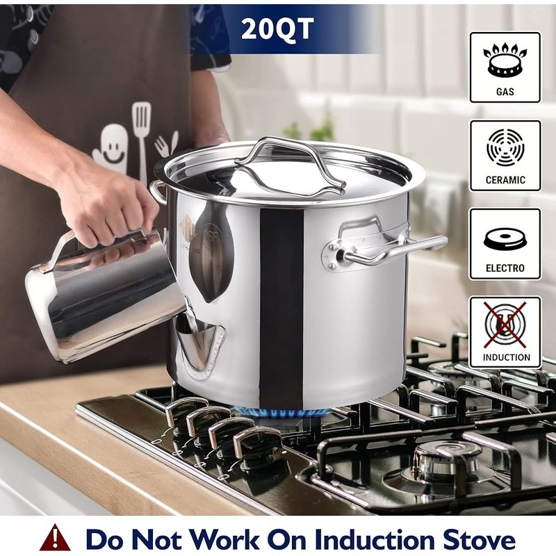 Premium Stainless Steel Vegetable Steamer W/ Spout Dividers & Steamer Rack New