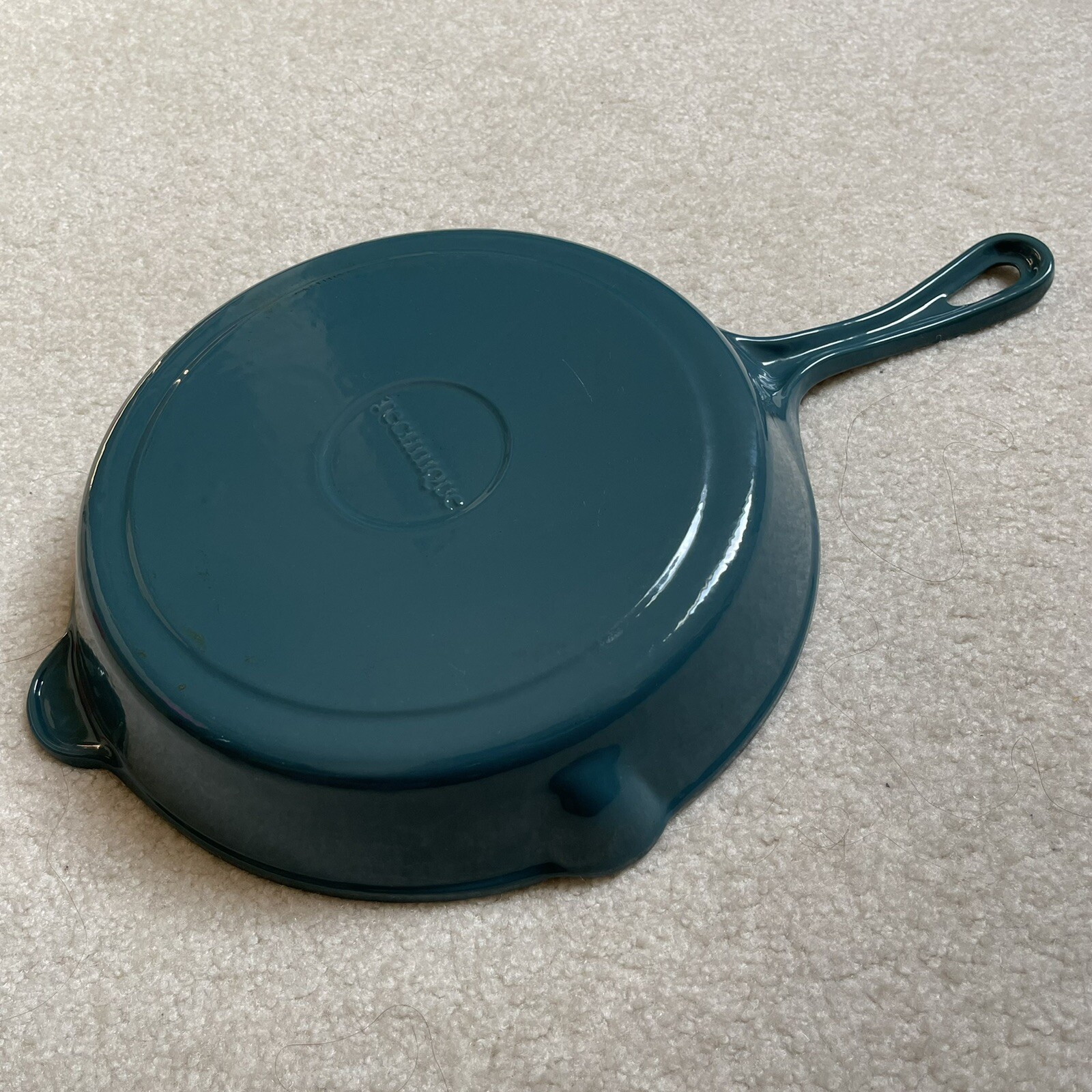 Technique, Grill Pan 10.5 Inches, Turquoise/Teal, Cast Iron Enameled