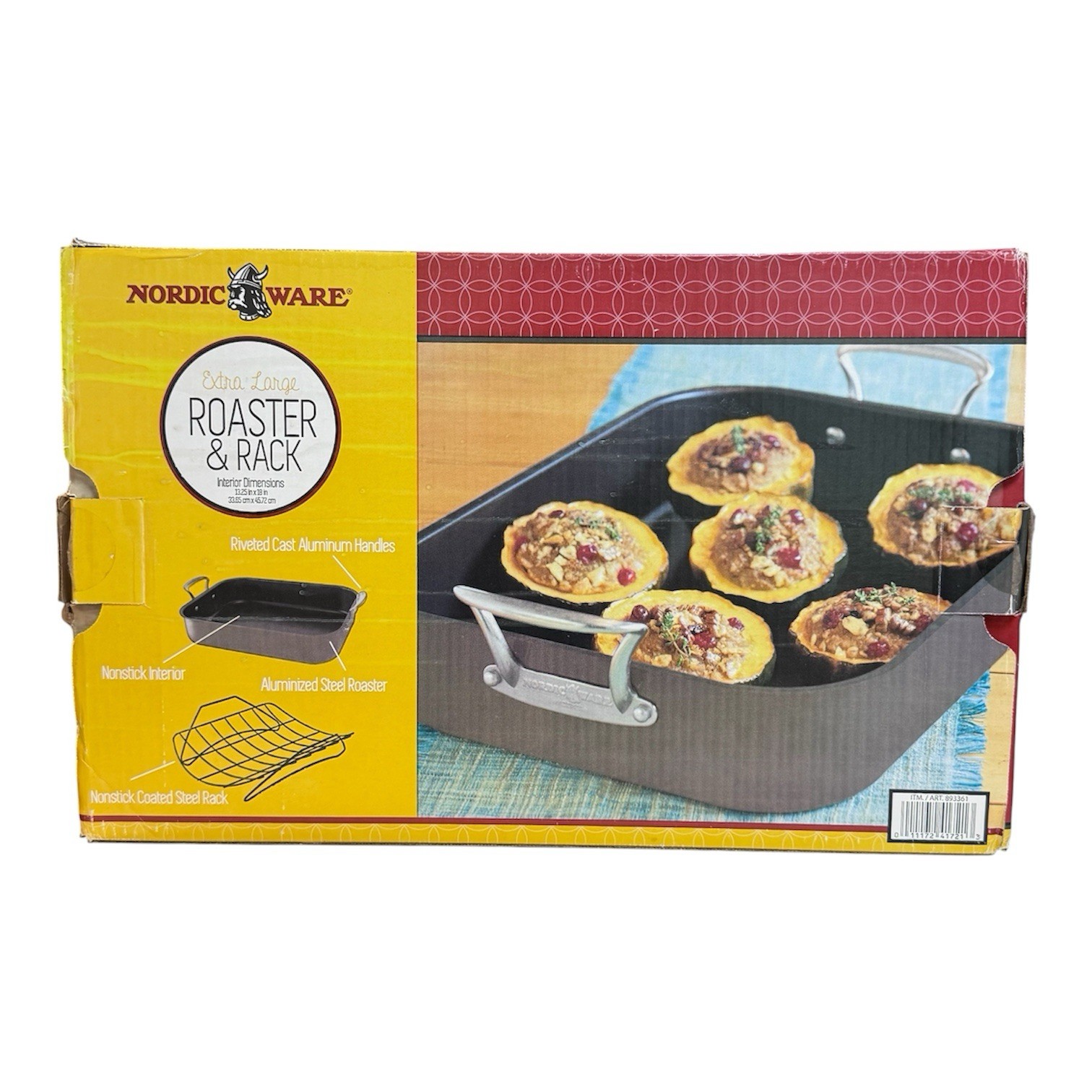 Nordic Ware Extra Large Roaster & Rack 13.25” X 18” In Original Box GUC