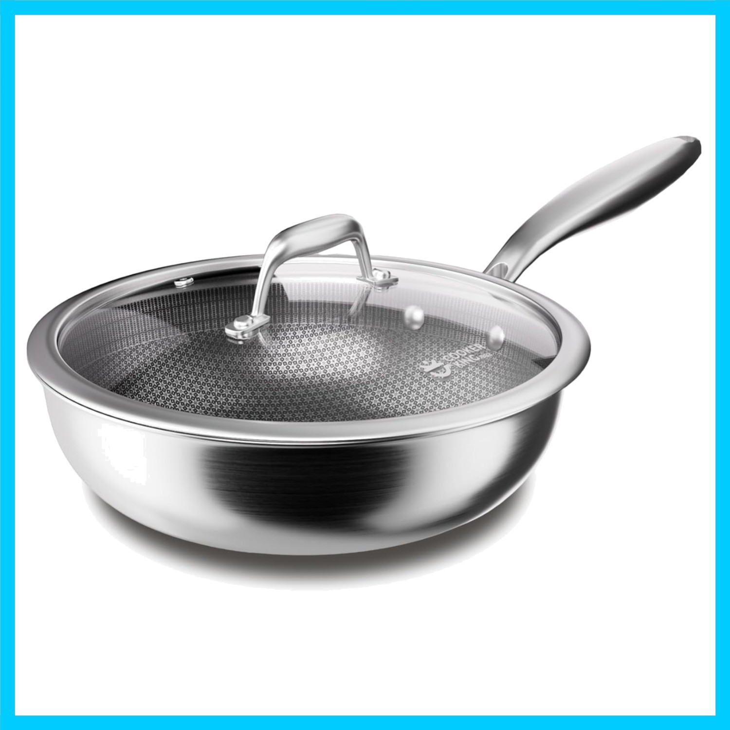 11-Inch Hybrid Stainless Steel Wok with Lid, Nonstick Stir Fry Pan & Deep Fry…