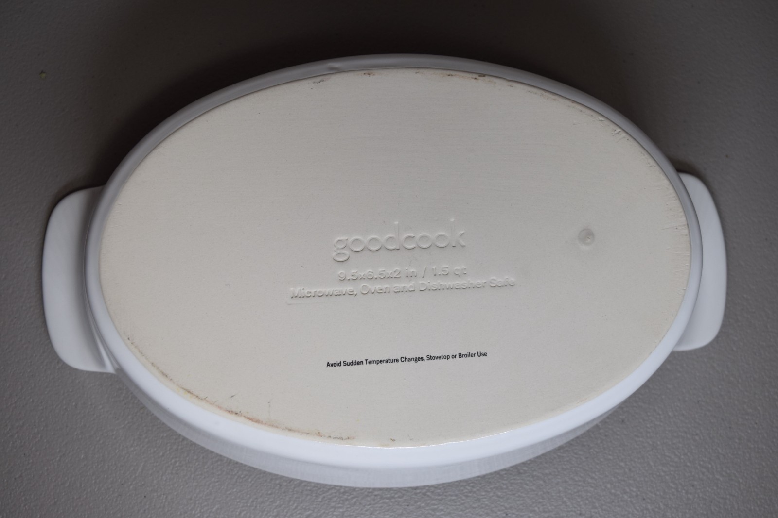 Goodcook 1.5 QT White Double Handle Stoneware Oval Casserole Dish
