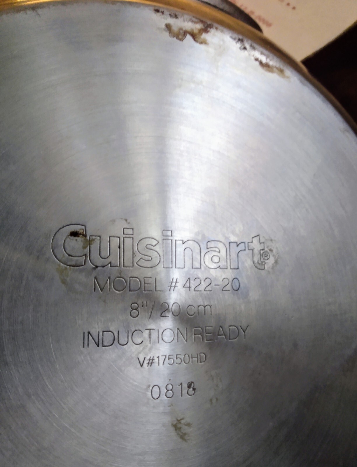 Cuisinart Model #422-20 8in / 20cm Stainless Steel Frying Pan Skillet NO LID