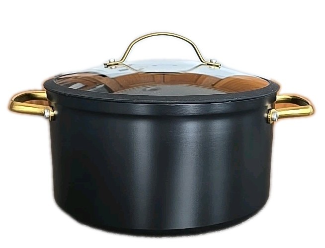 THYME & TABLE ~ BLACK ~ 6-Quart ~ Nonstick ~ Aluminum DUTCH OVEN w/Lid