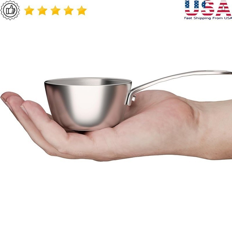 Mini Stainless Steel Saucepan 3 Ply Butter Warmer Induction Ready Compact Pot US