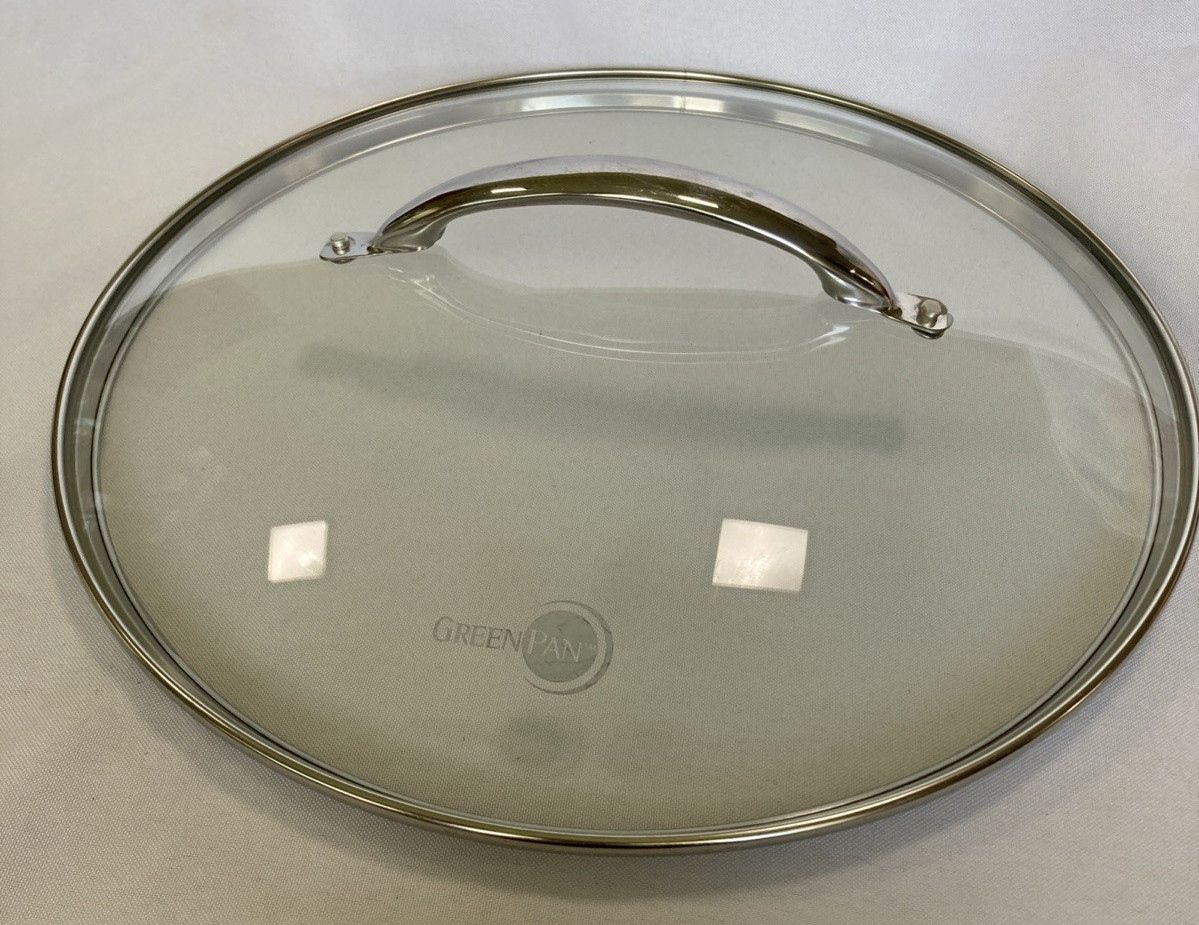 Green Pan 12” Lid Glass Stainless 11.75″ Inner Diameter 12 3/8″ Outer Diameter