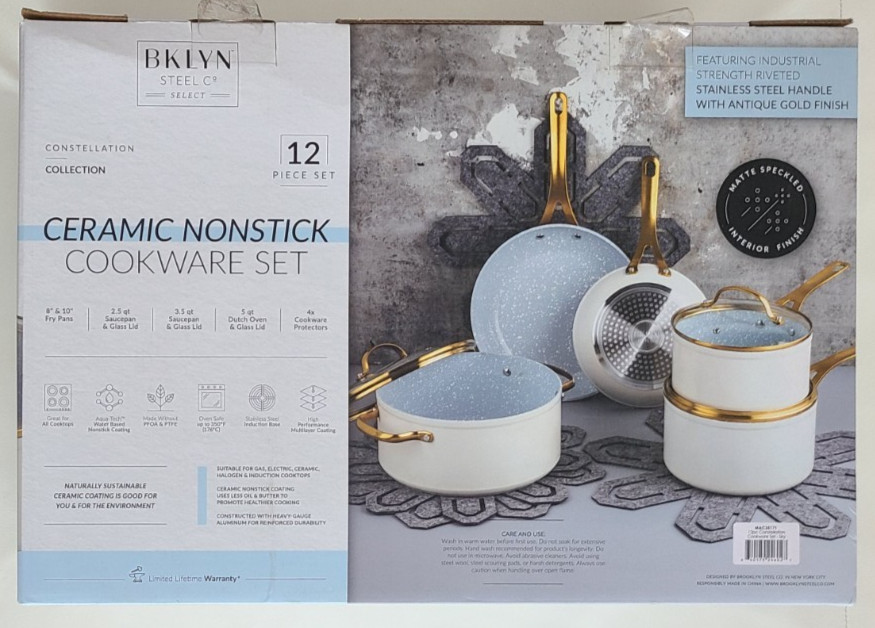 Brooklyn Steel Co. Constellation Nonstick Aluminum – SKY – 12-Pc. Cookware Set
