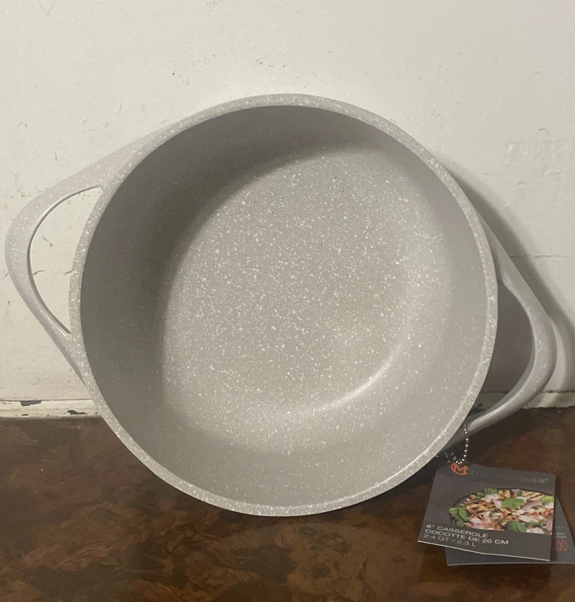 NEW! Masterclass IVORY Off-White Casserole 11″ & 8″ Pan Cookware w/ Lid 4 pc SET