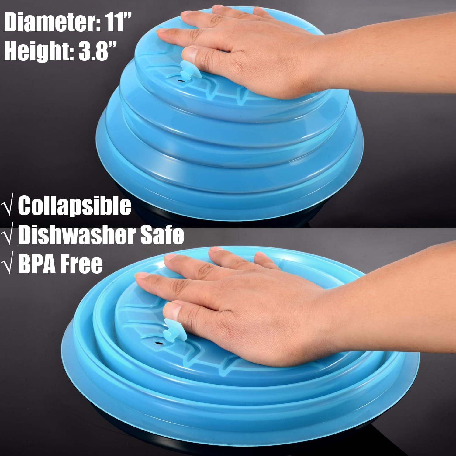 Collapsible Silicone Microwave Plate Cover Splatter Guard, Dishwasher Safe & …