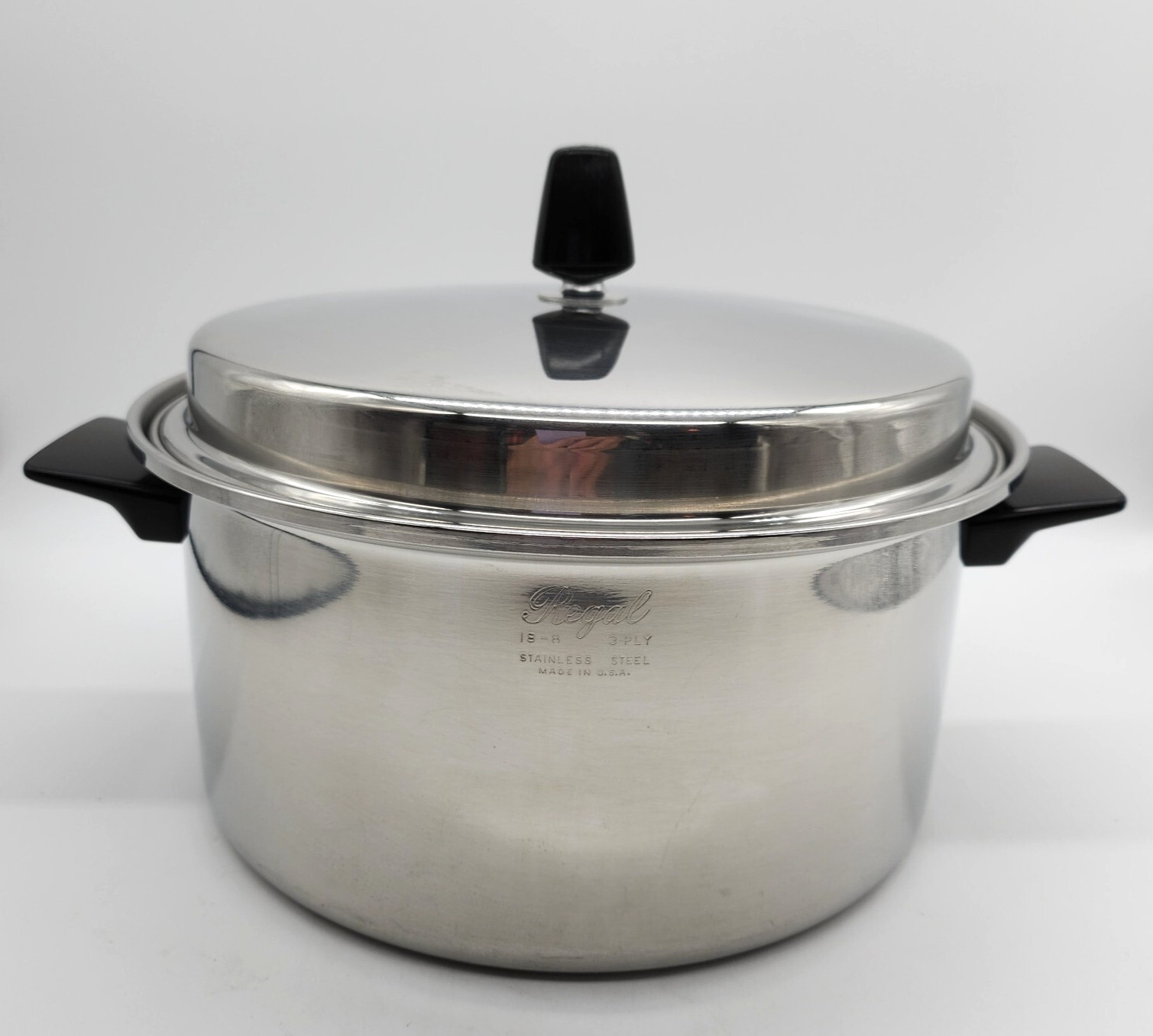 VTG Regal Stockpot 6 Qt 18-8 Stainless Steel 3 Ply with Lid USA