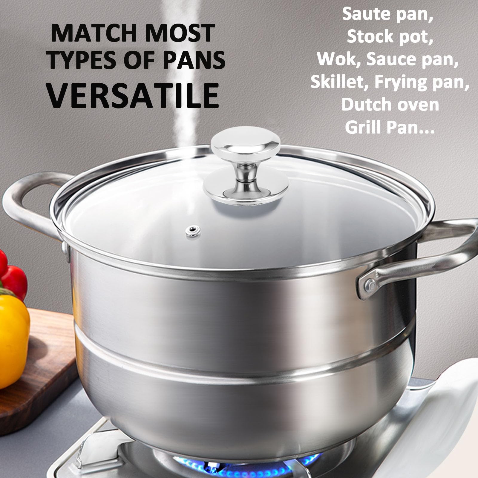 Glass Lids for 8, 9.5, 10.25, 11, 12, 12.6 Inch Frying Pans, Pots, Cast Iron …