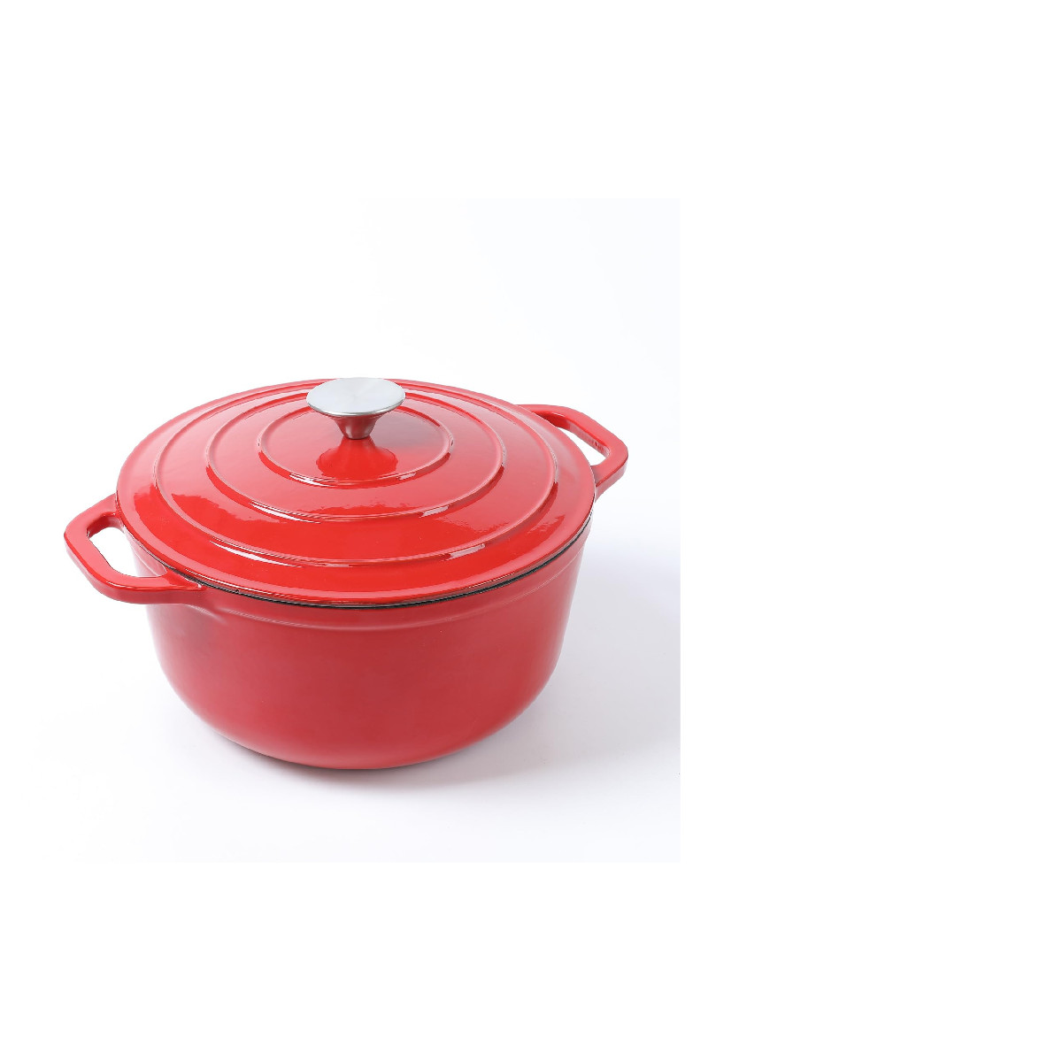 Hawok 5 Qt Enameled Cast Iron Dutch Oven Dia. 9.96 Inch Lid Red