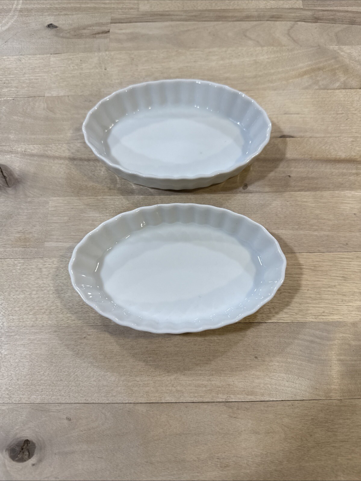 BONJOUR CREME BRULEE SET OF 2 CUSTARD OVAL BAKING DISHES 3.25″x5 1/8