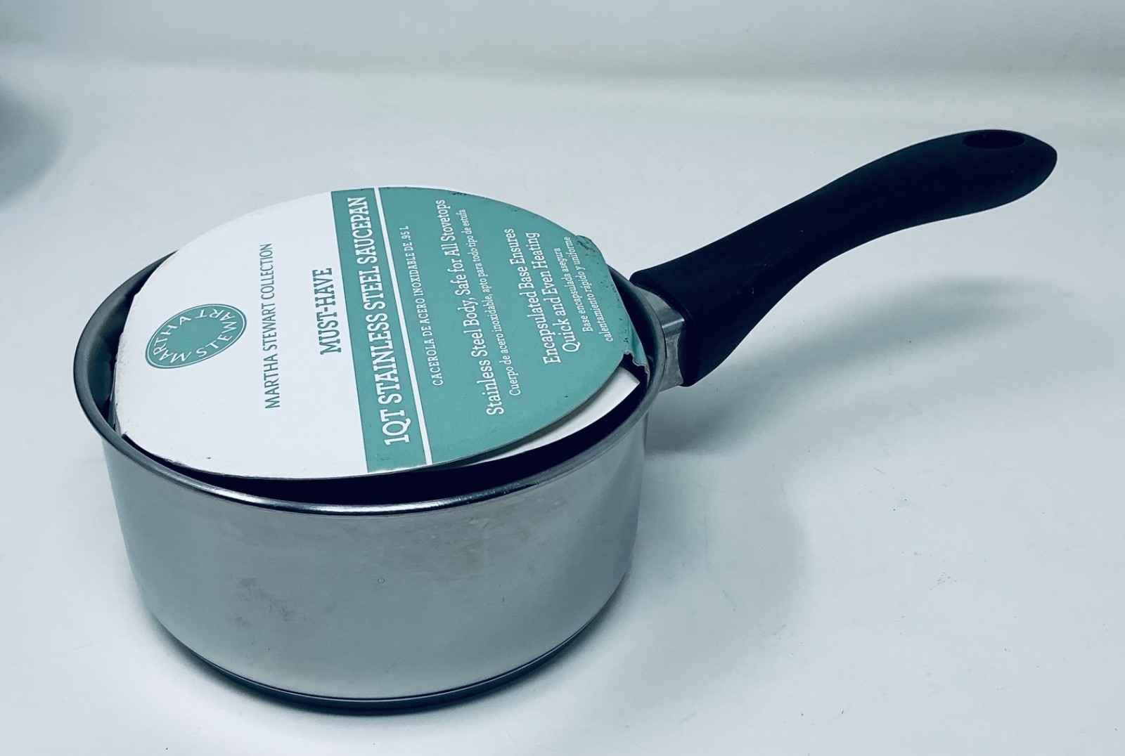 Martha Stewart Collection “Must-Have” Quart Stainless Steel Saucepan No Lid New