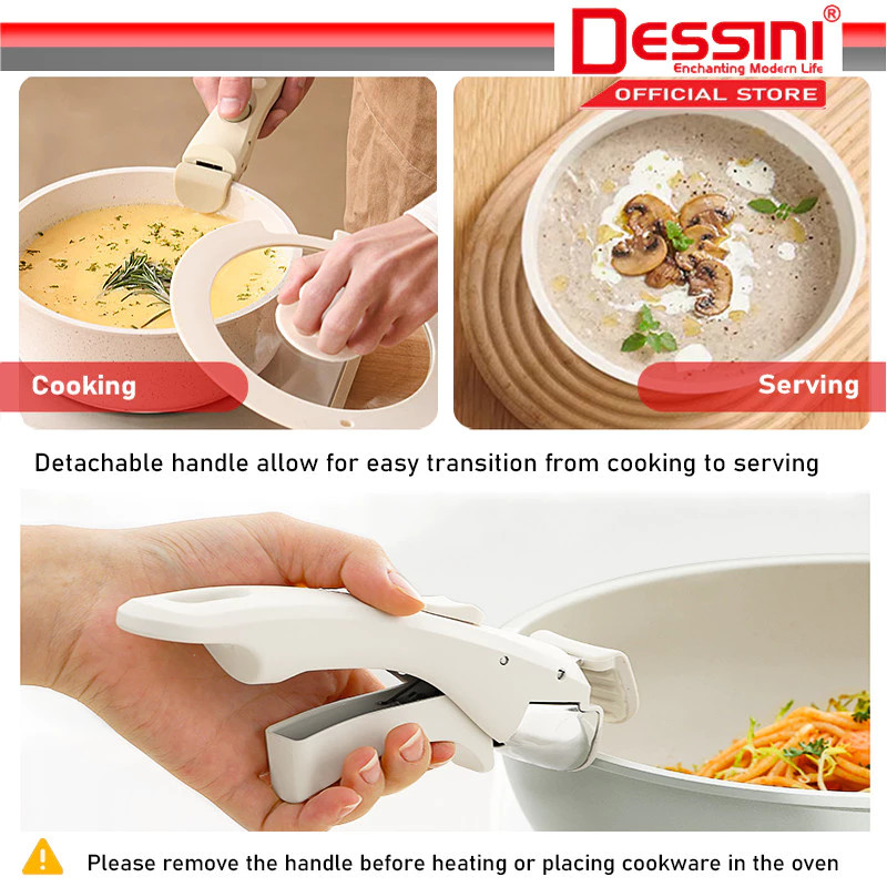 DESSINI ITALY iRMZ-6-S Non Stick Granite Cooking Pot Frying Pan Cookware 6 pcs