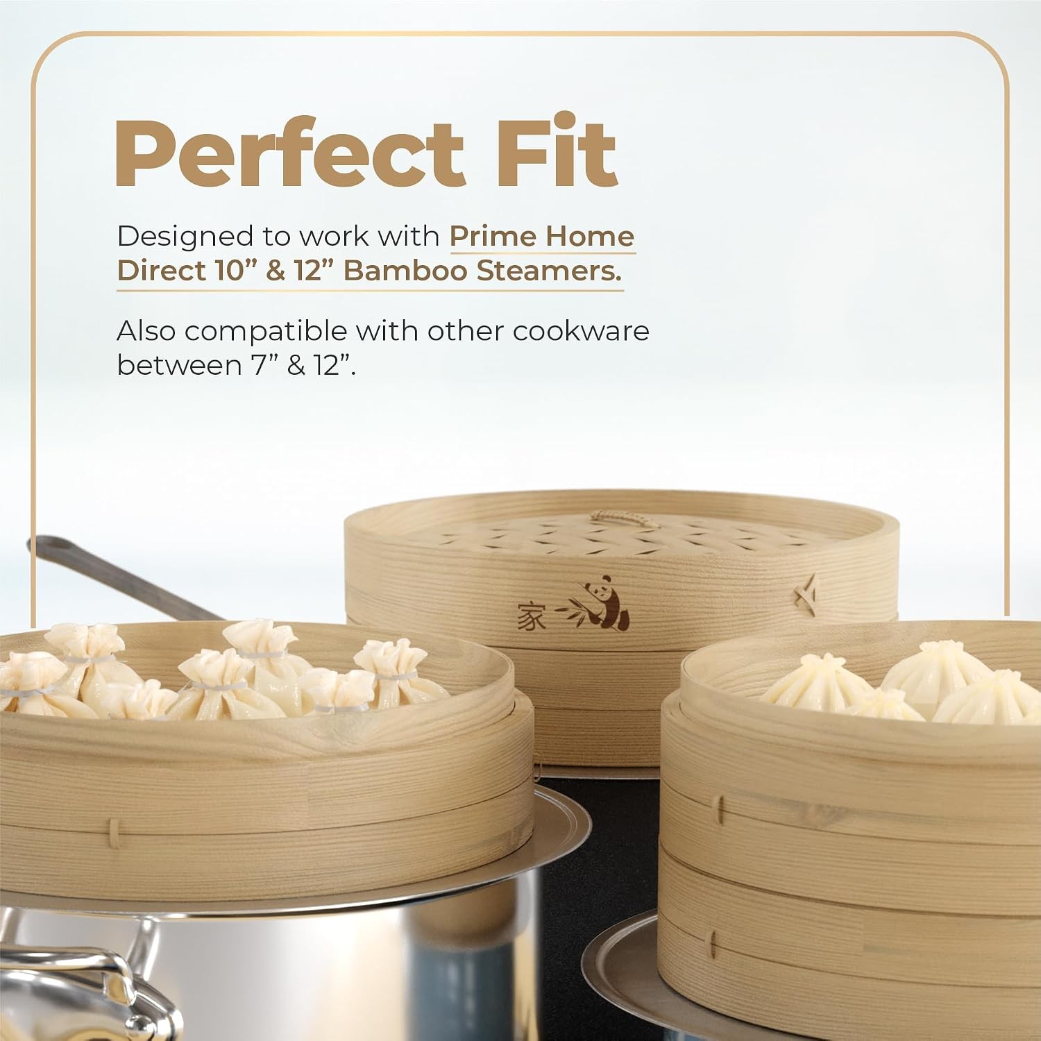 Stainless Steel Steamer Ring Fits 7 to 12-Inch Bamboo Steamer Basket Steaming