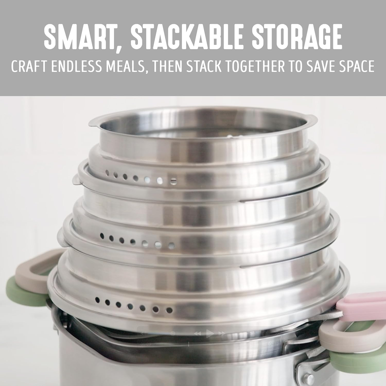 BK Twisting 6-Piece Stainless Steel Cookware Set with Strainer & Spouts