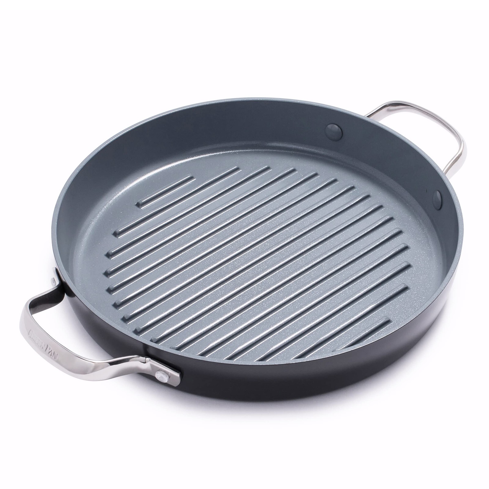 GreenPan Valencia Pro 11 Inch Grill Pan Ceramic Nonstick Metal Utensil Safe
