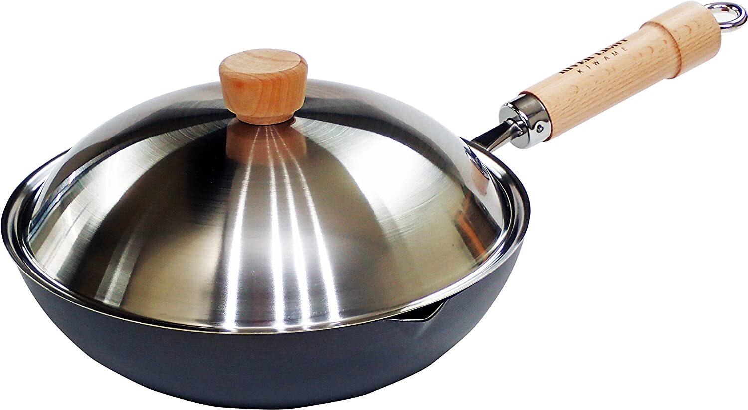 River light stir-fried pot KIWAME PREMIUM 28cm LID Set Gas IH compatible Pan