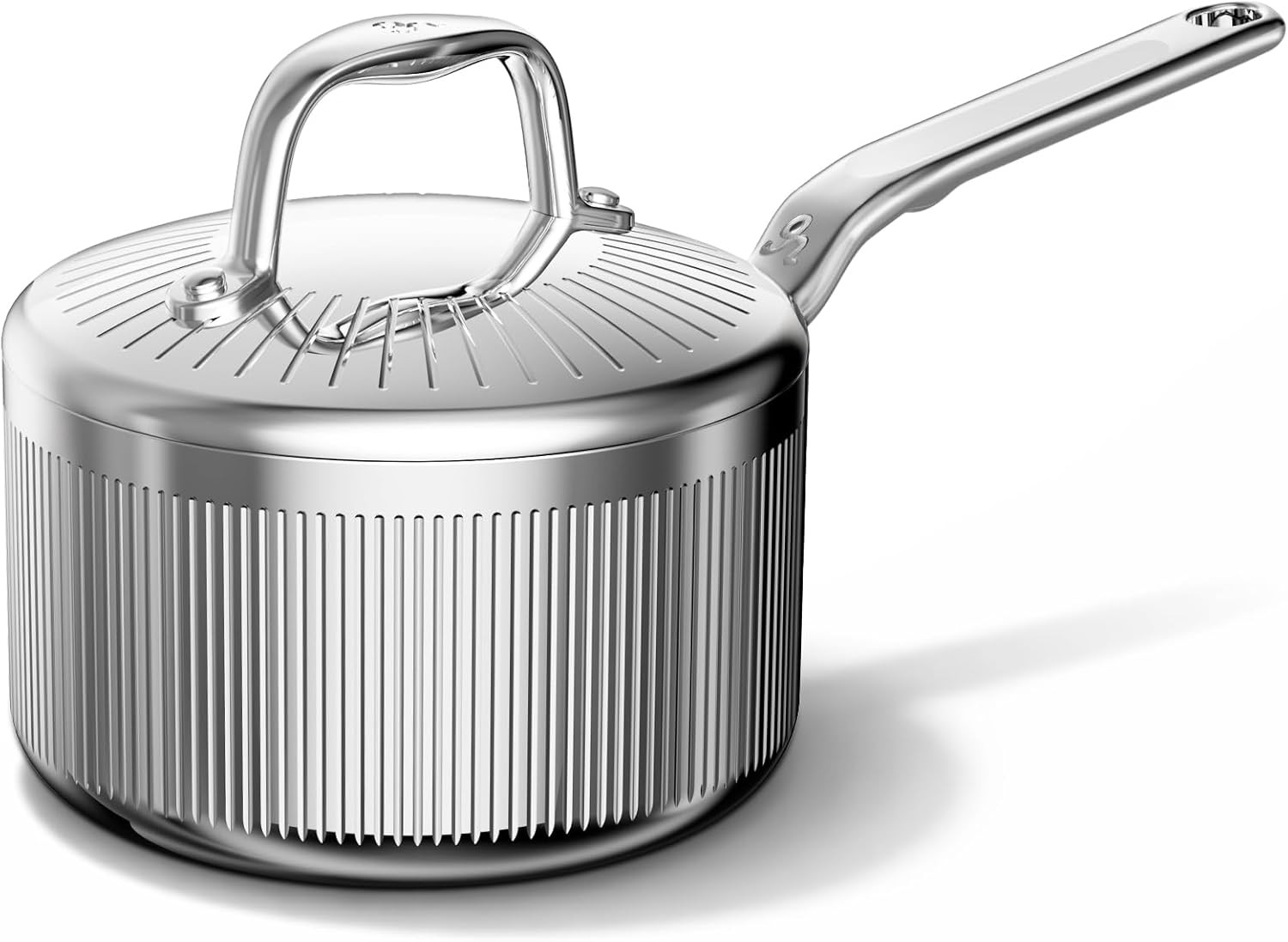 Premium 2 Quart Stainless Steel Saucepan with Lid, Induction & Oven Safe