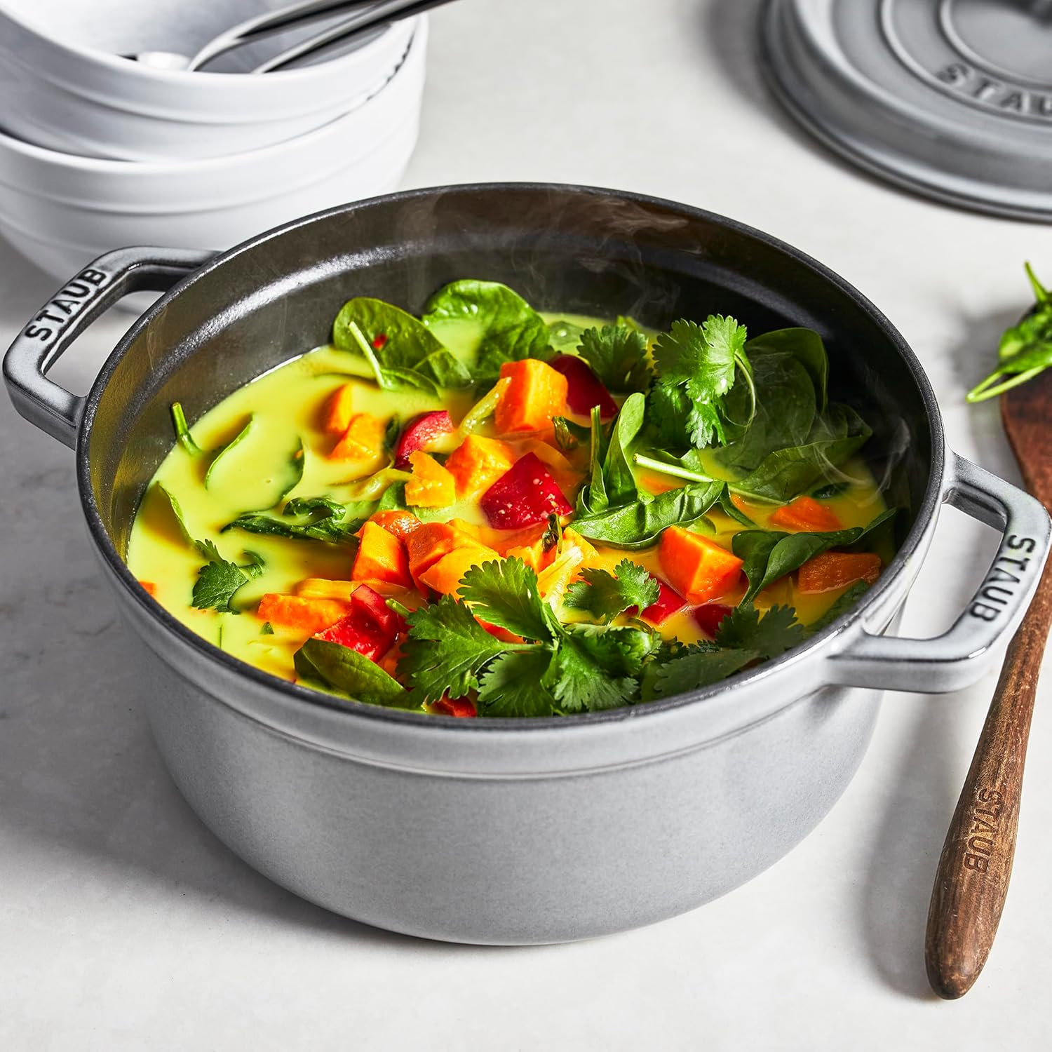 French Cast Iron Dutch Oven, 4-Qt Graphite Grey, Serves 4-6 People