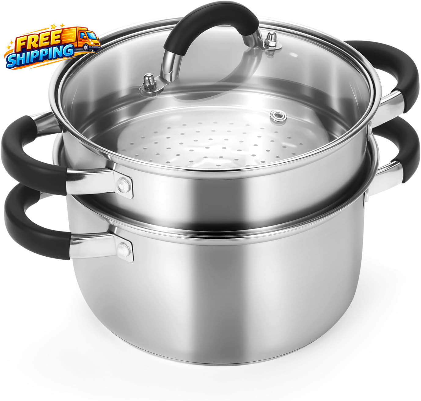 3.2QT Steamer for Cooking Stainless Steel Steam Pot with Steamer Basket Cooking