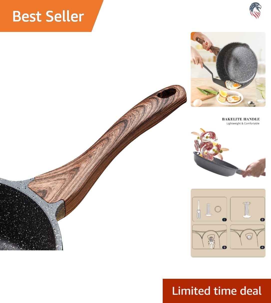 Compatible Handle Replacement for Classic Granite Frying and Saute Pans 9.5 1…