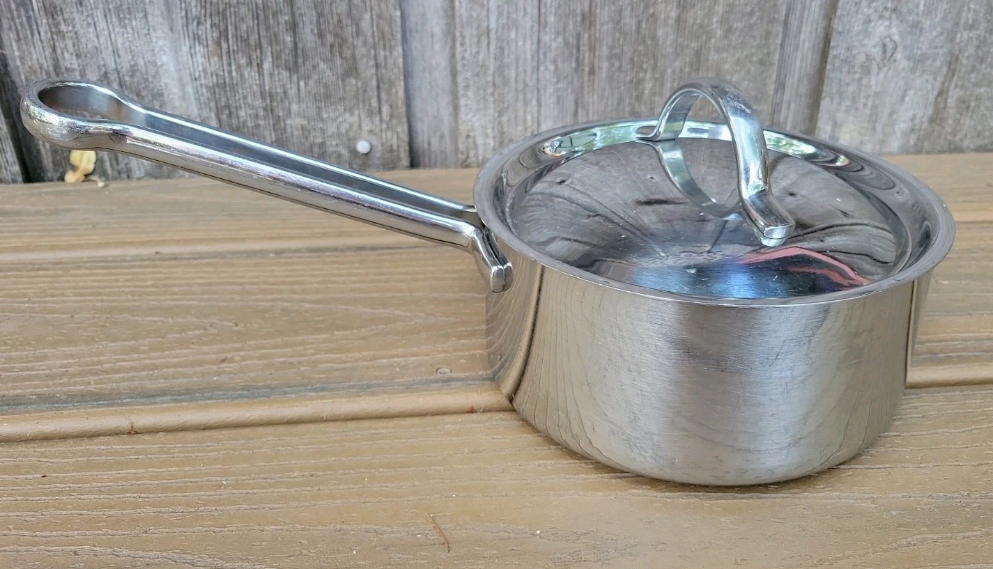 1801 Revere Ware Pro-Line Stainless 1.5 Qt Sauce Pot Pan With Stainless Lid 6725