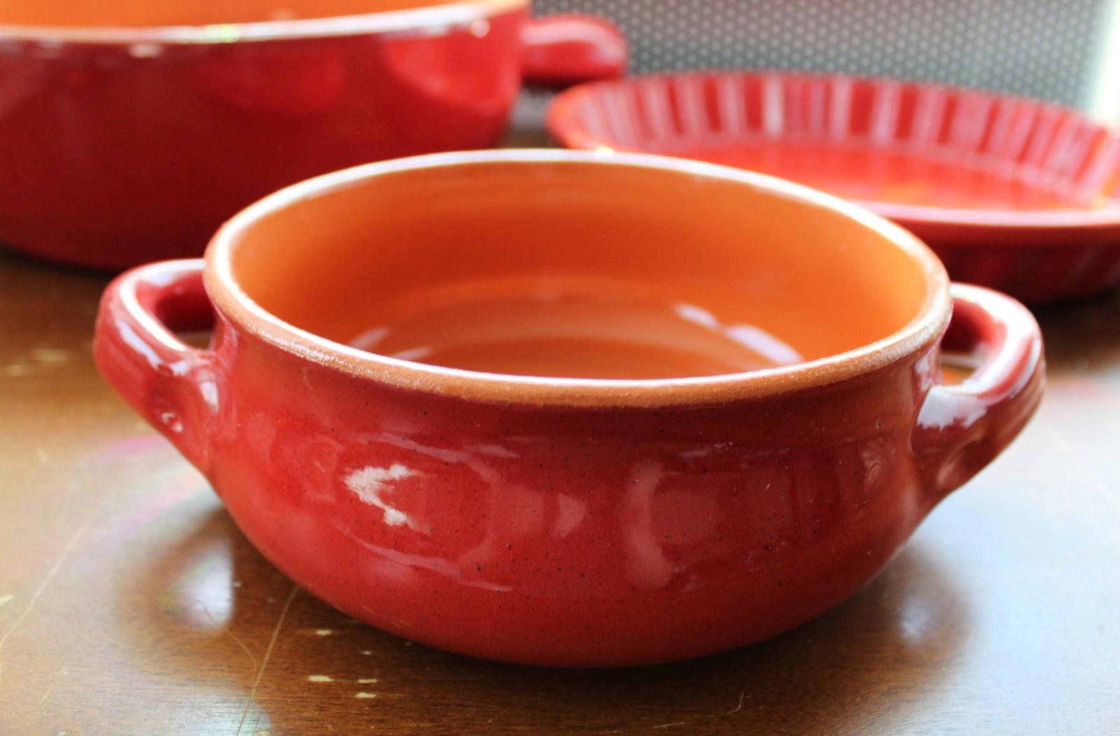 De Silva Italian Terracotta Ovenware Set 5-Piece Red Ceramic Bowls Pots Pan