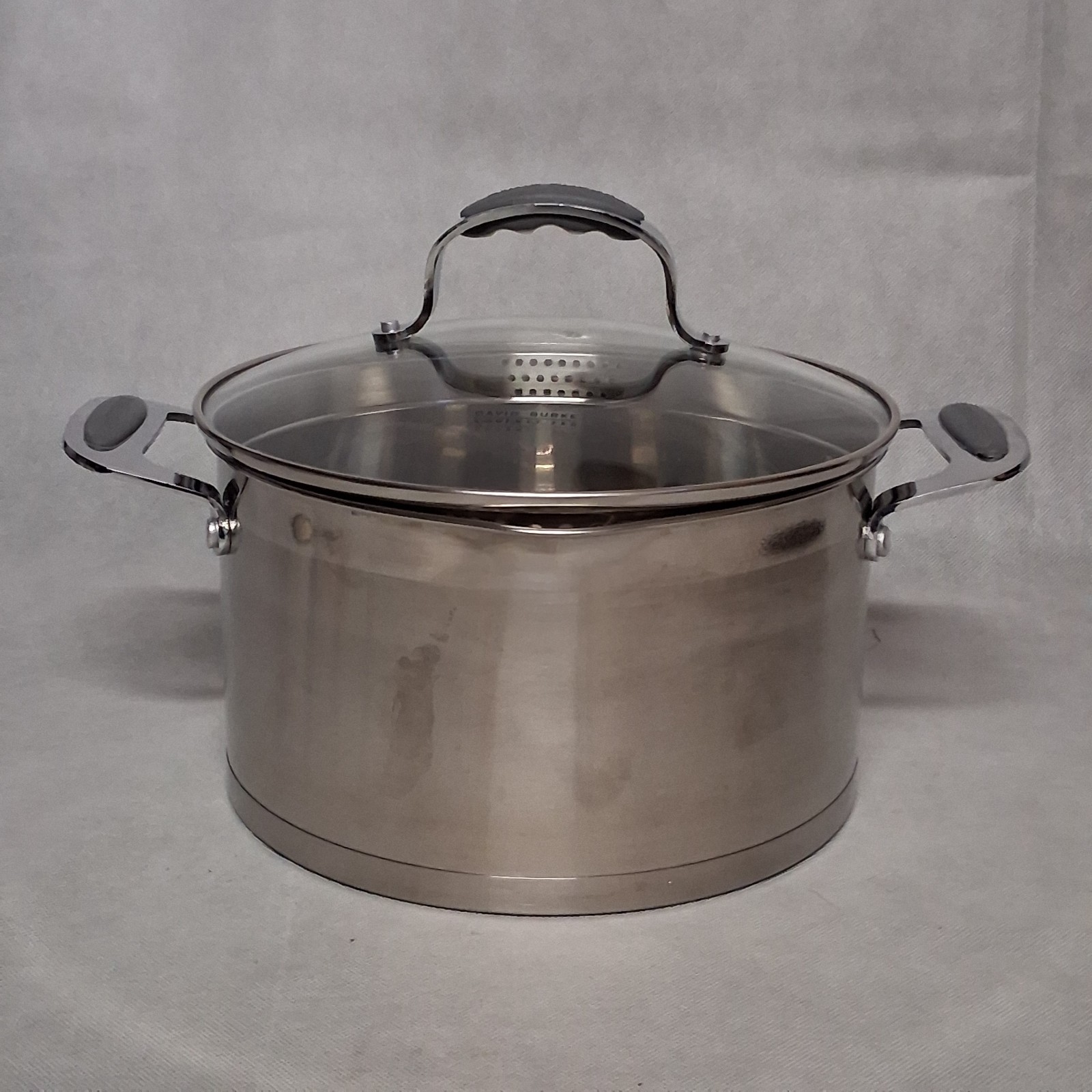 David Burke Gourmet Pro 6.3 Qt Stock Pot with Pour Spout Lid Stainless Steel