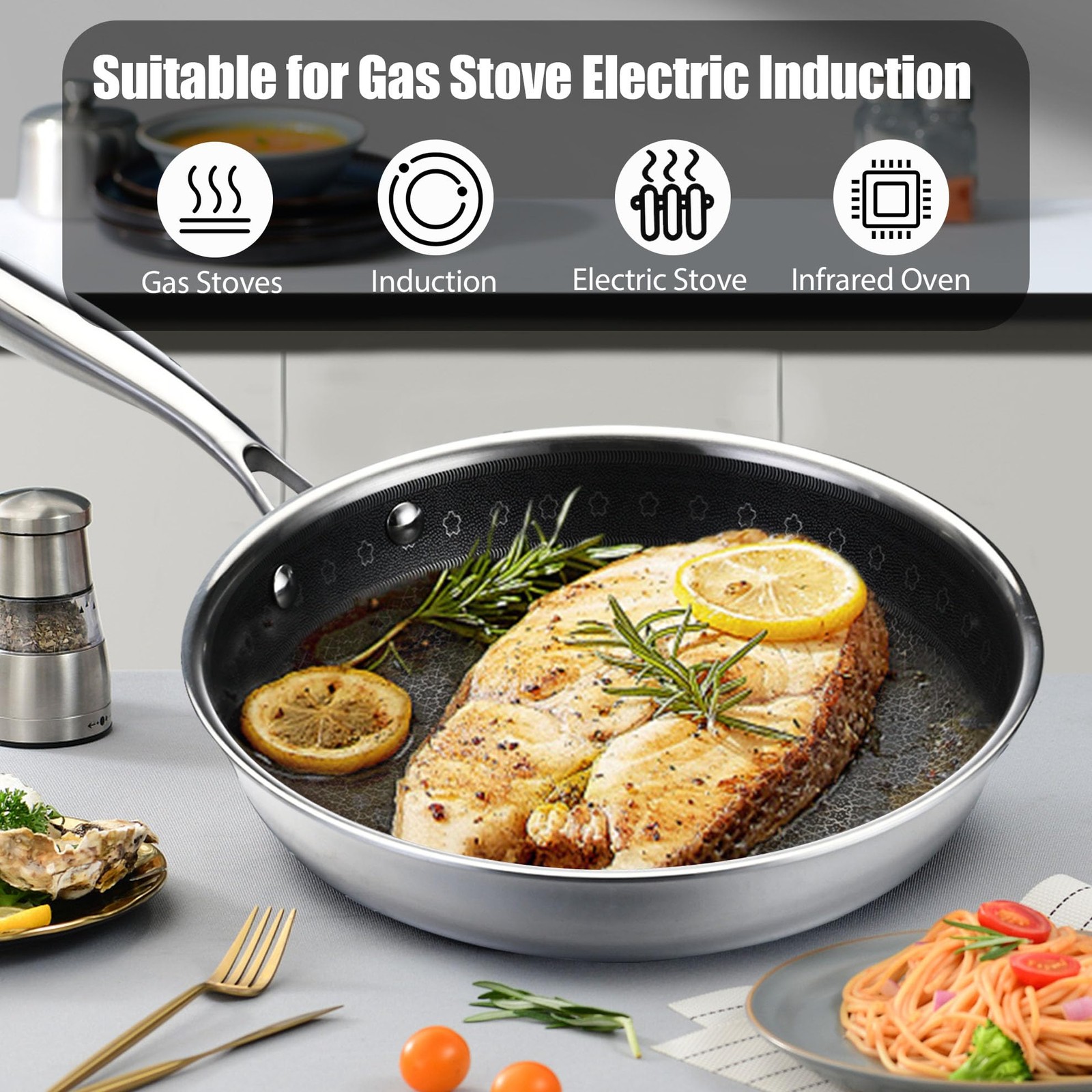 20 Piece Stainless Steel Kitchen Cooking Pot Pots and Pan Pans Cookware Set P…
