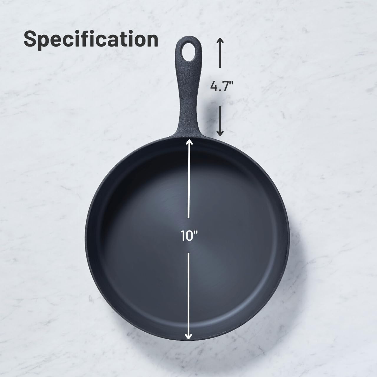 Skillet – Naturally Non-Stick 10 Inch Pre-Seasoned Cast Iron Frying Pan – Smo…