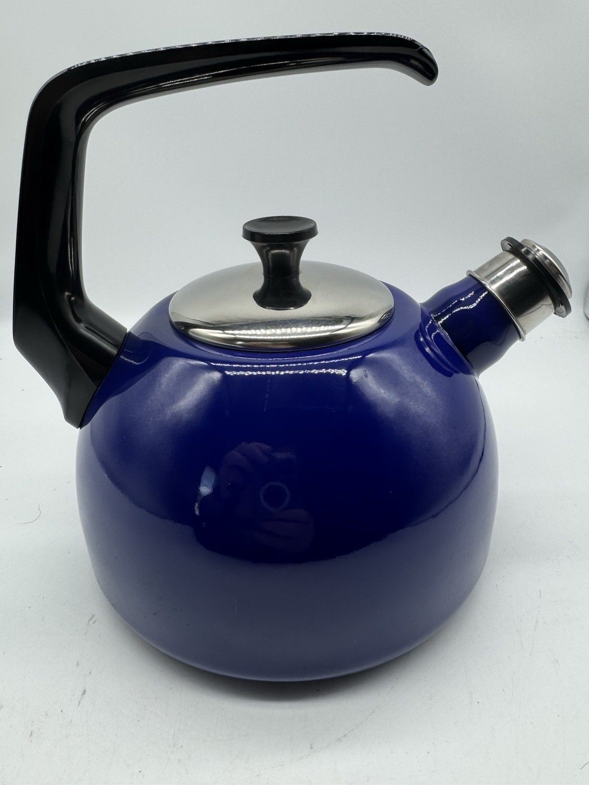 ONEIDA Tea Kettle Aegean Sea Blue Porcelain Enamel Whistling Tea Kettle