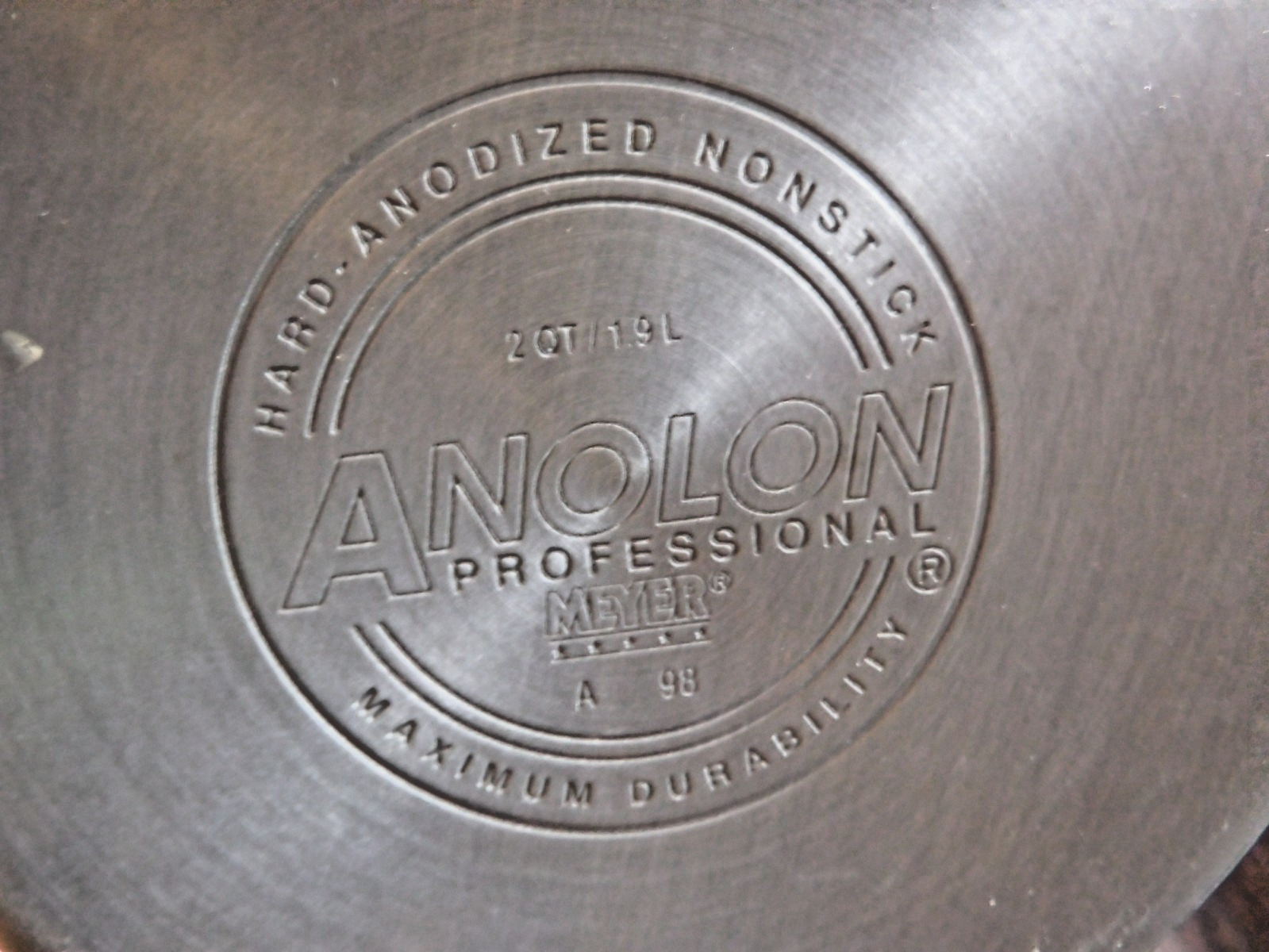 ANOLON Meyer Professional 2 QT/ 1.9L Hard Anodized Nonstick Gray Pot Lid Vintage