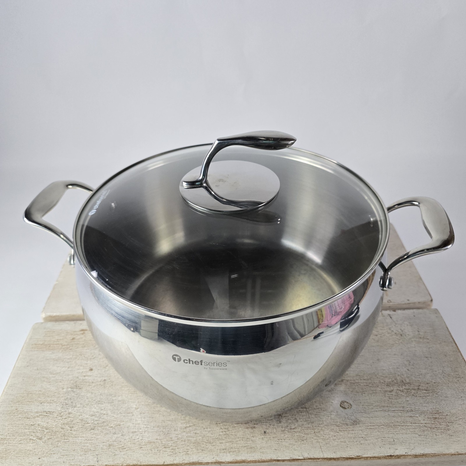Tupperware Chef Series Stainless 12 Qt Stockpot Dutch Oven Roaster Lid