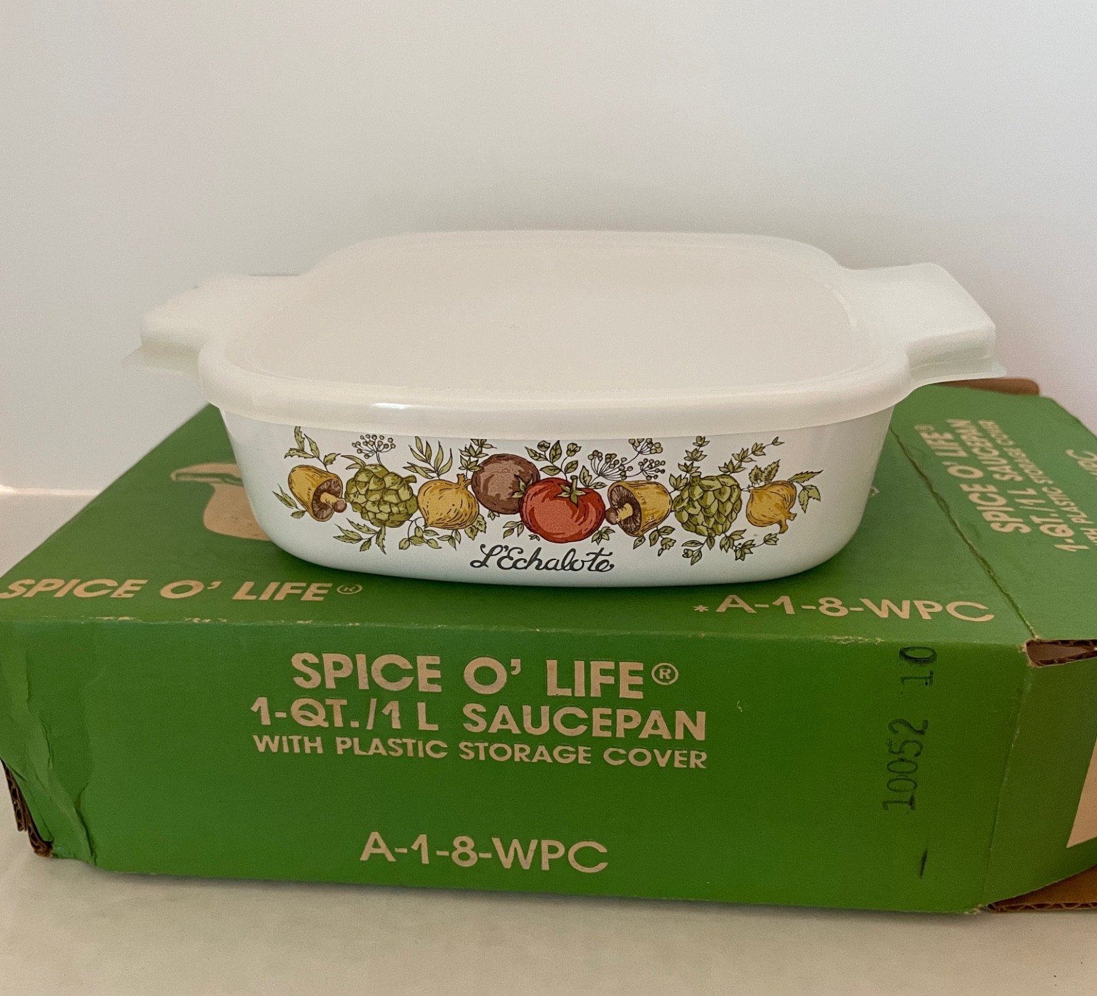 NIB CORNING WARE A-1-8-WPC 1 QT. SAUCEPAN..SPICE O’ LIFE..PLASTIC LID