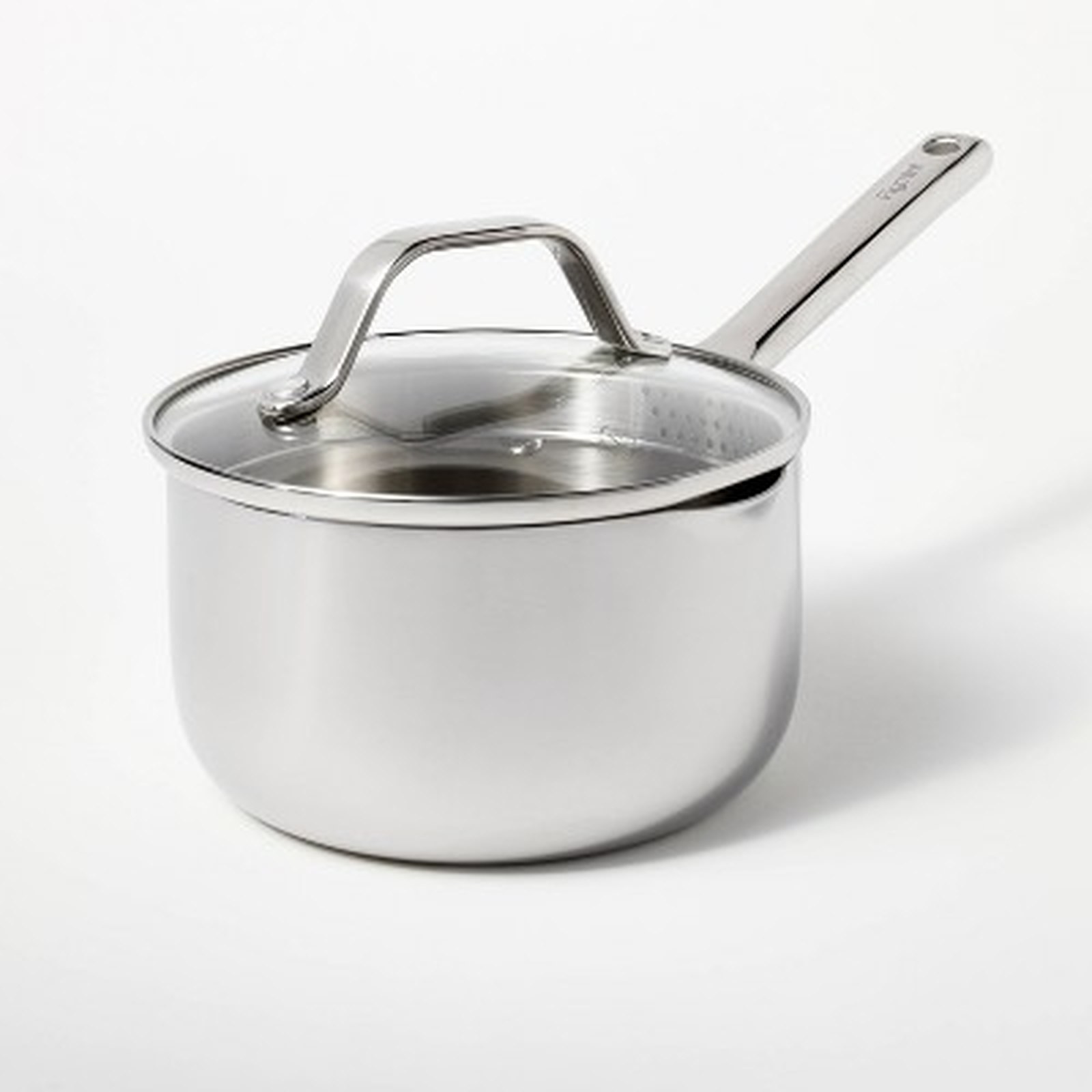 Figmint 1.5qt Stainless Steel Sauce Pan with Straining Lid – Silver