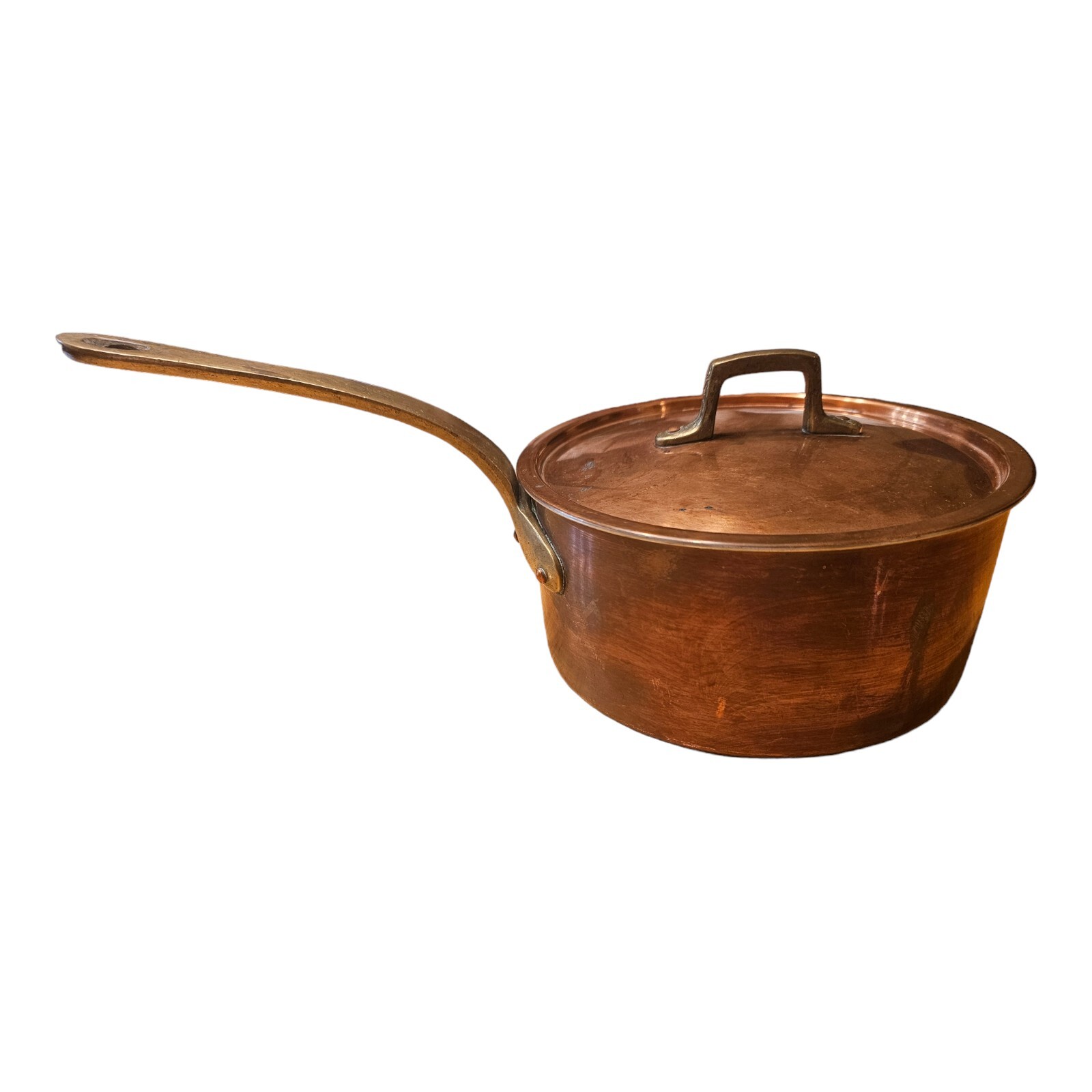 Vintage ODI Copper & Brass handled Pot Made in Portugal 🇵🇹 7.5” (W/ Lid)