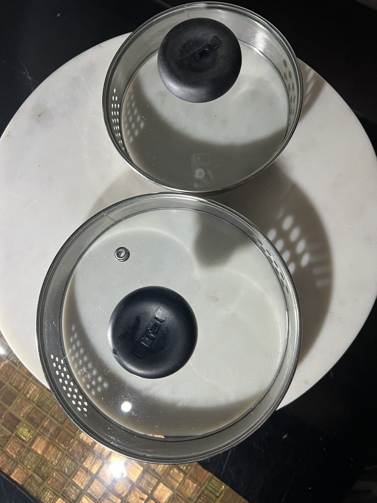 2 Pack – T-FAL Replacement Glass Lid Cover Strainer Rim -vented Rim. Free Ship