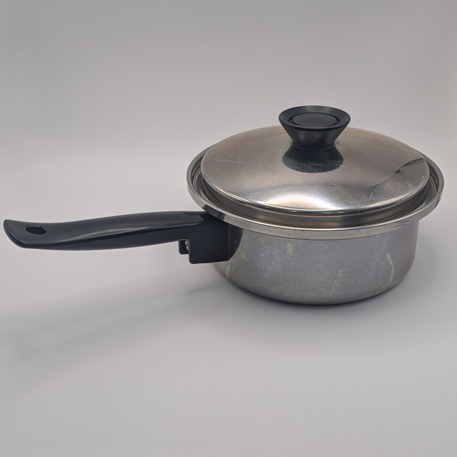 Vtg Cookware Wonder Ware Sauce Pan W/Lid 18-8 3 Ply Made In USA
