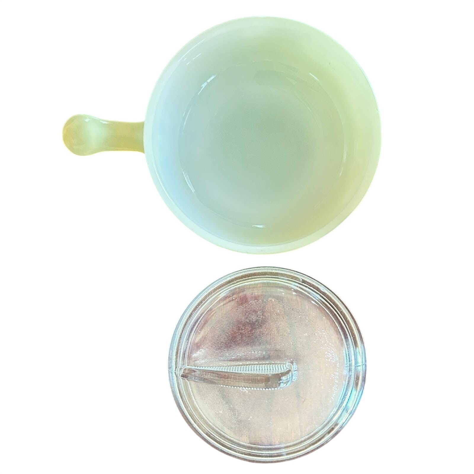 Glasbake Chartreuse Milk Glass Soup Bowl with Lid 2650-11 Vintage Lime Green MCM