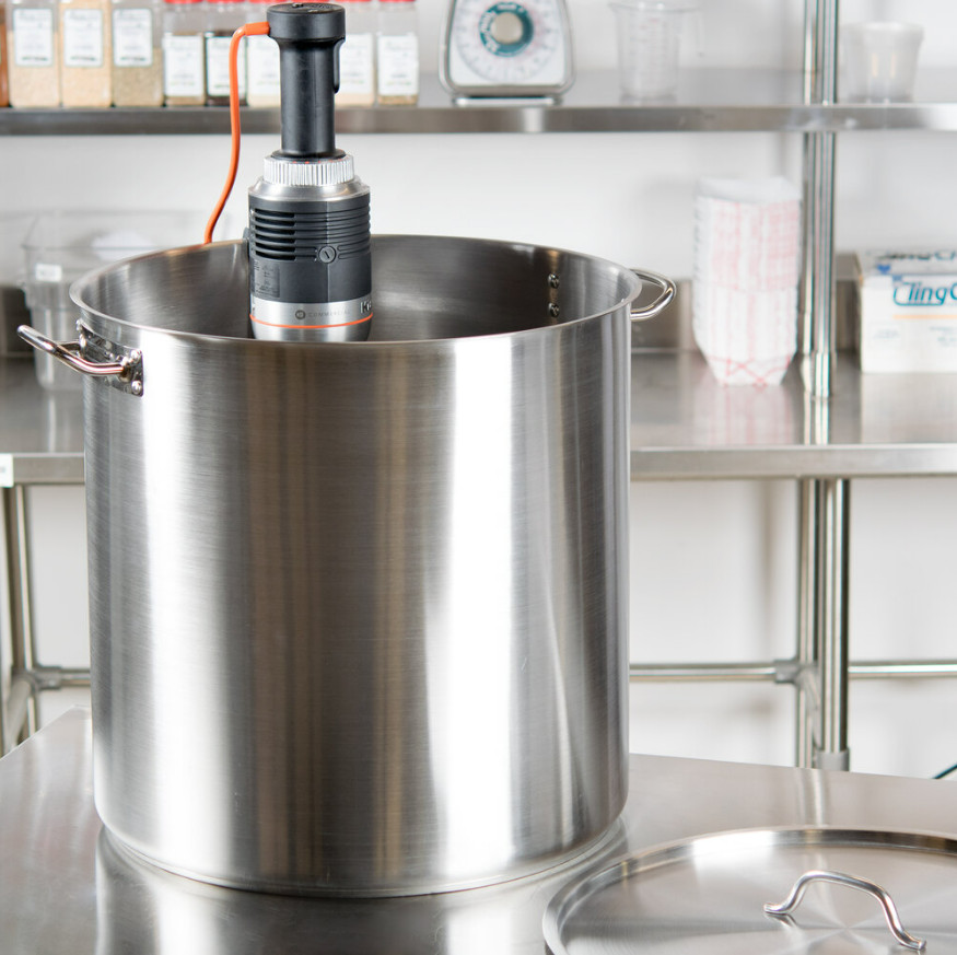 Commercial 100 Qt Stainless Steel Aluminum Clad Round Big Stock Pot w/ Lid Cover