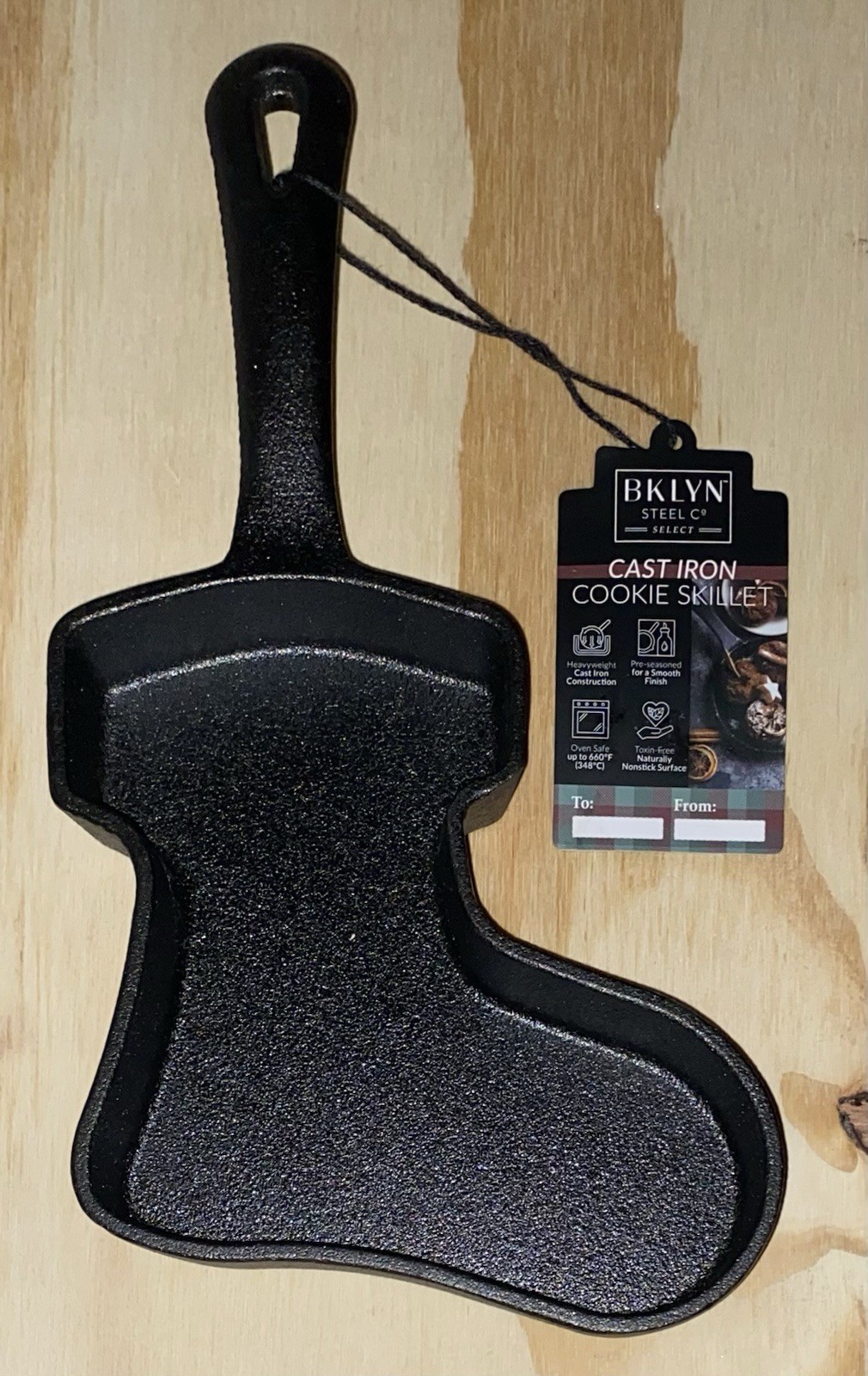 Brooklyn Steel Company Mini Cast Iron Cookie Skillet Christmas Stocking NWT NEW