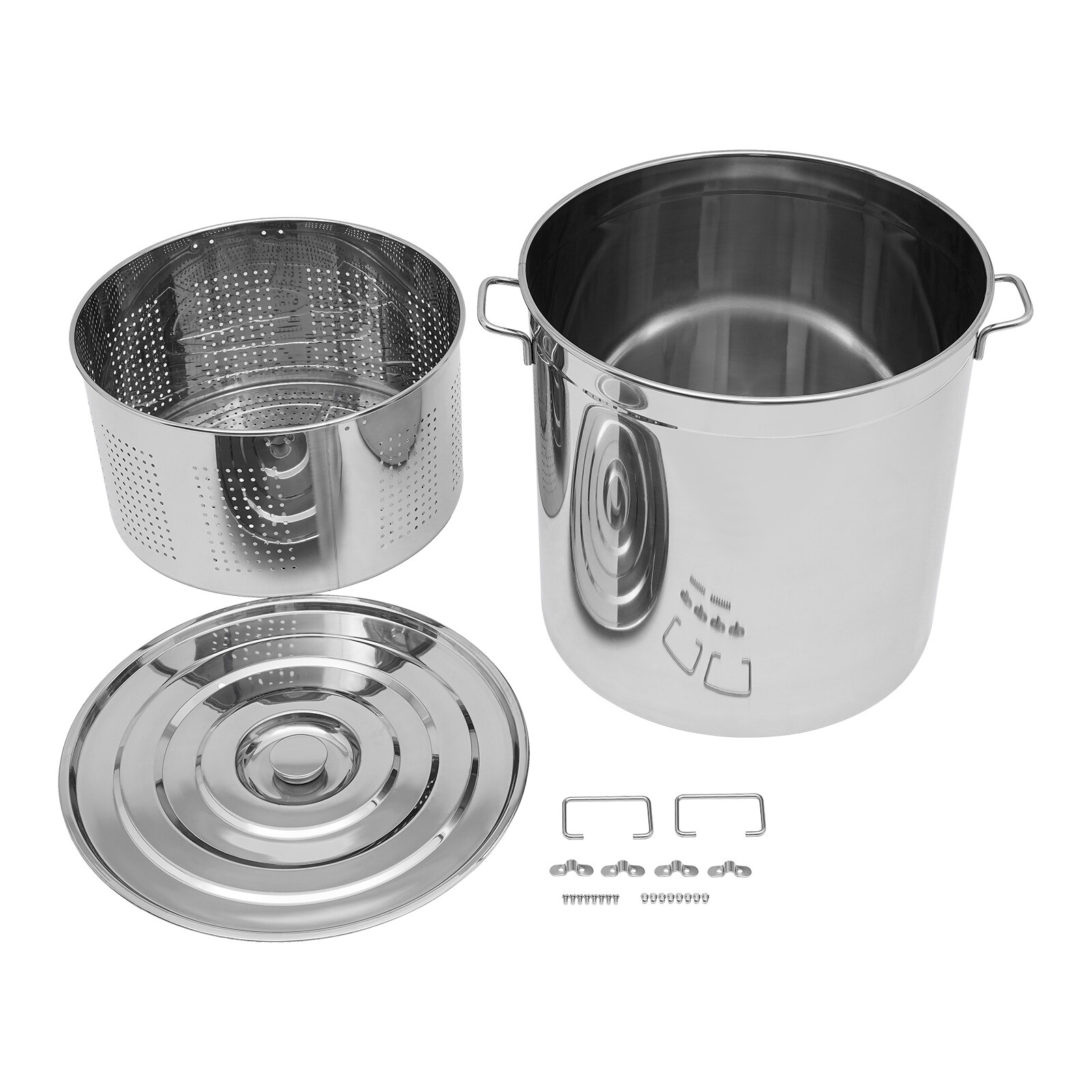 50L (52.8 Qt) Stainless Steel Stock Pot With Perforated Basket & Lid