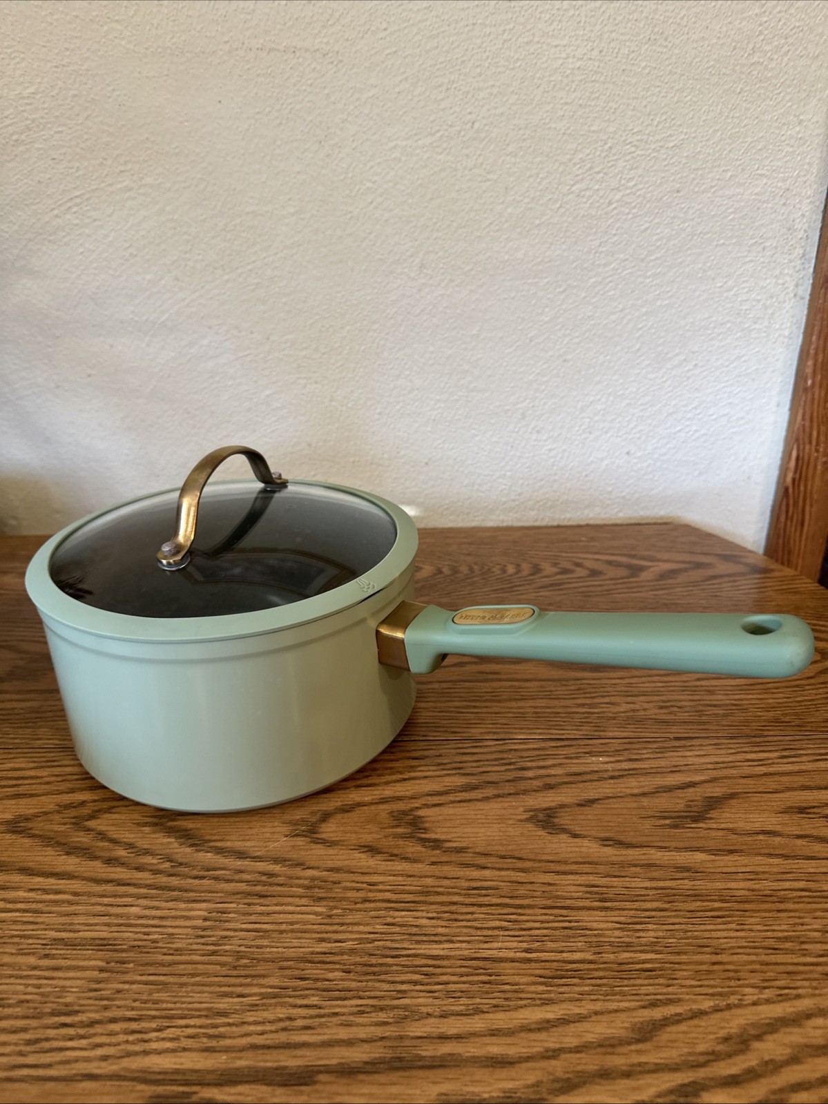 THYME & TABLE ~ GREEN GRANITE ~3 Quart ~ Nonstick ~ Aluminum Saucepan with Lid