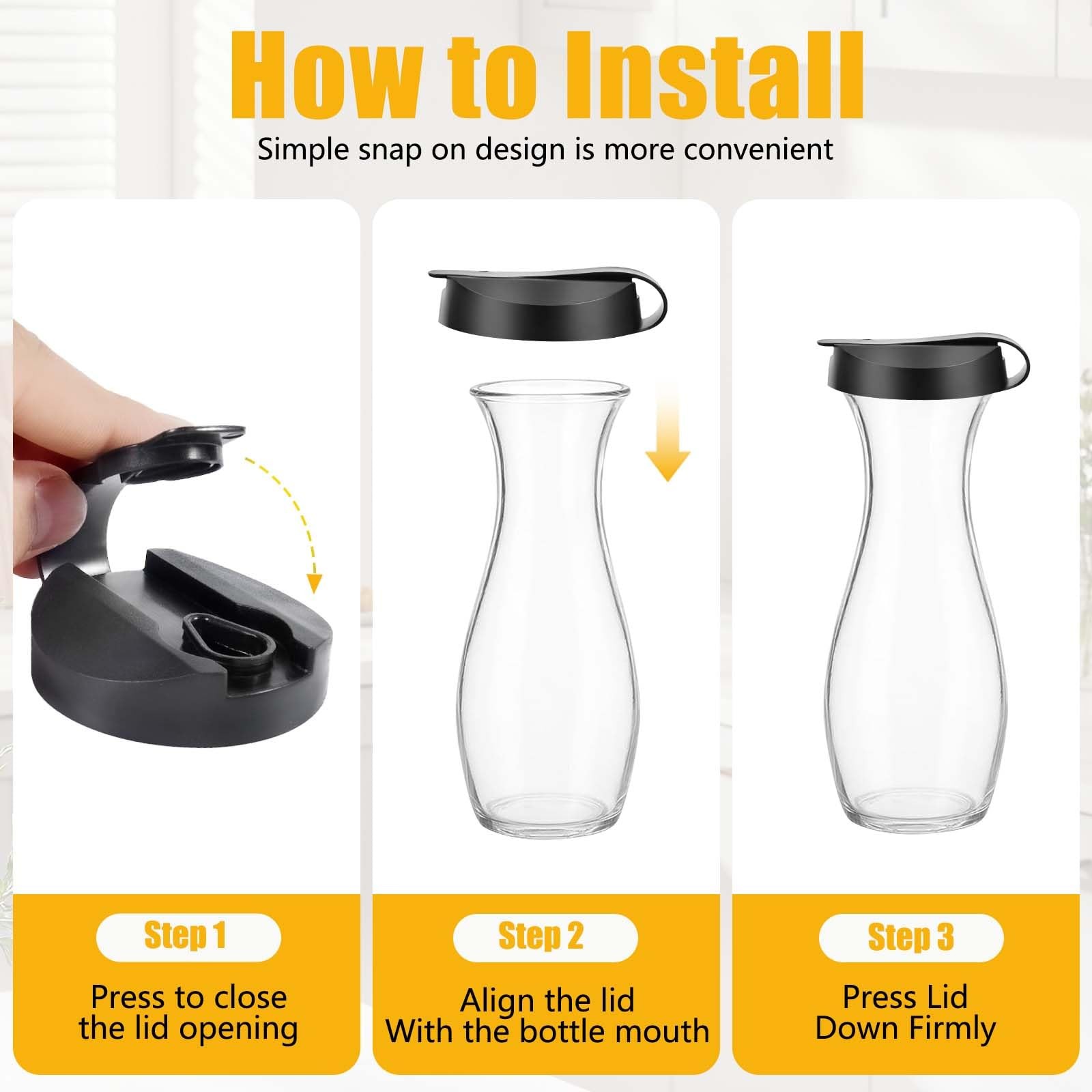 2-Pack Replacement Lids For Good Seasons Salad Dressing Cruet Glasses,Food-Gr…