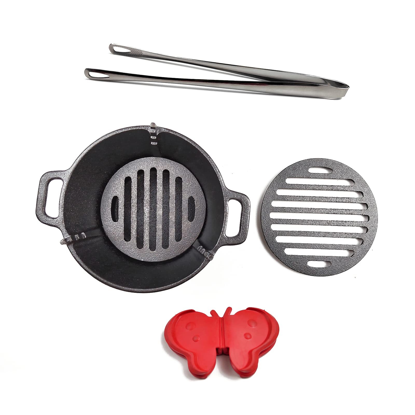 Hawok Yakiniku Plate Cast Iron Glass Lid Mini Stove Set Of 2 786899989649