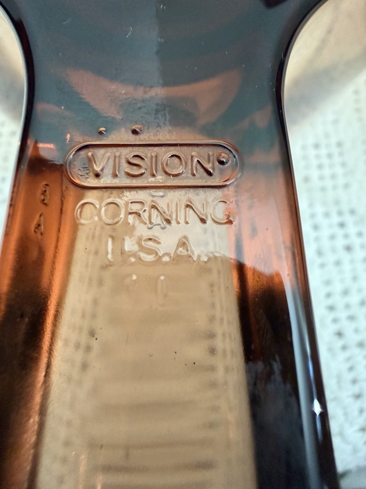 Vtg Corning Vision Ware #6 Amber Waffle Bottom 7”Fry Pan Skillet Pyrex No Lid