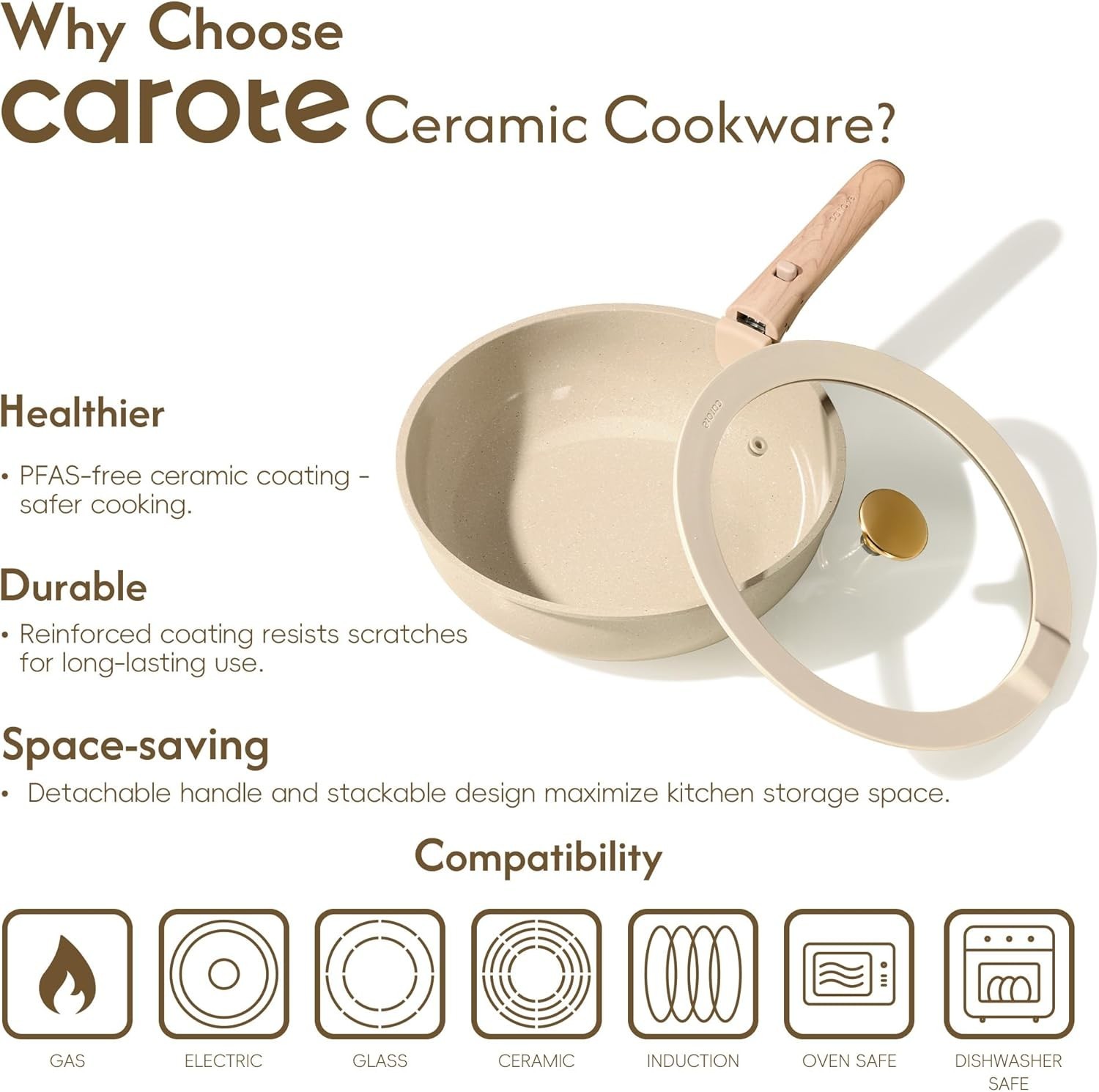 25PCS Ceramic Cookware Set, Pots and Pans set Non Stick, RV Kitchen Cooking S…